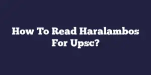 How To Read Haralambos For Upsc?
