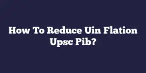 How To Reduce Uin Flation Upsc Pib?